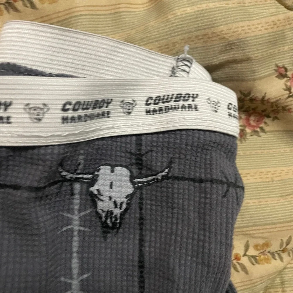 Cowboy Hardware Toddler Boys 3T Thermal Pajama Set‎ Longhorn Skull Barbed Wire